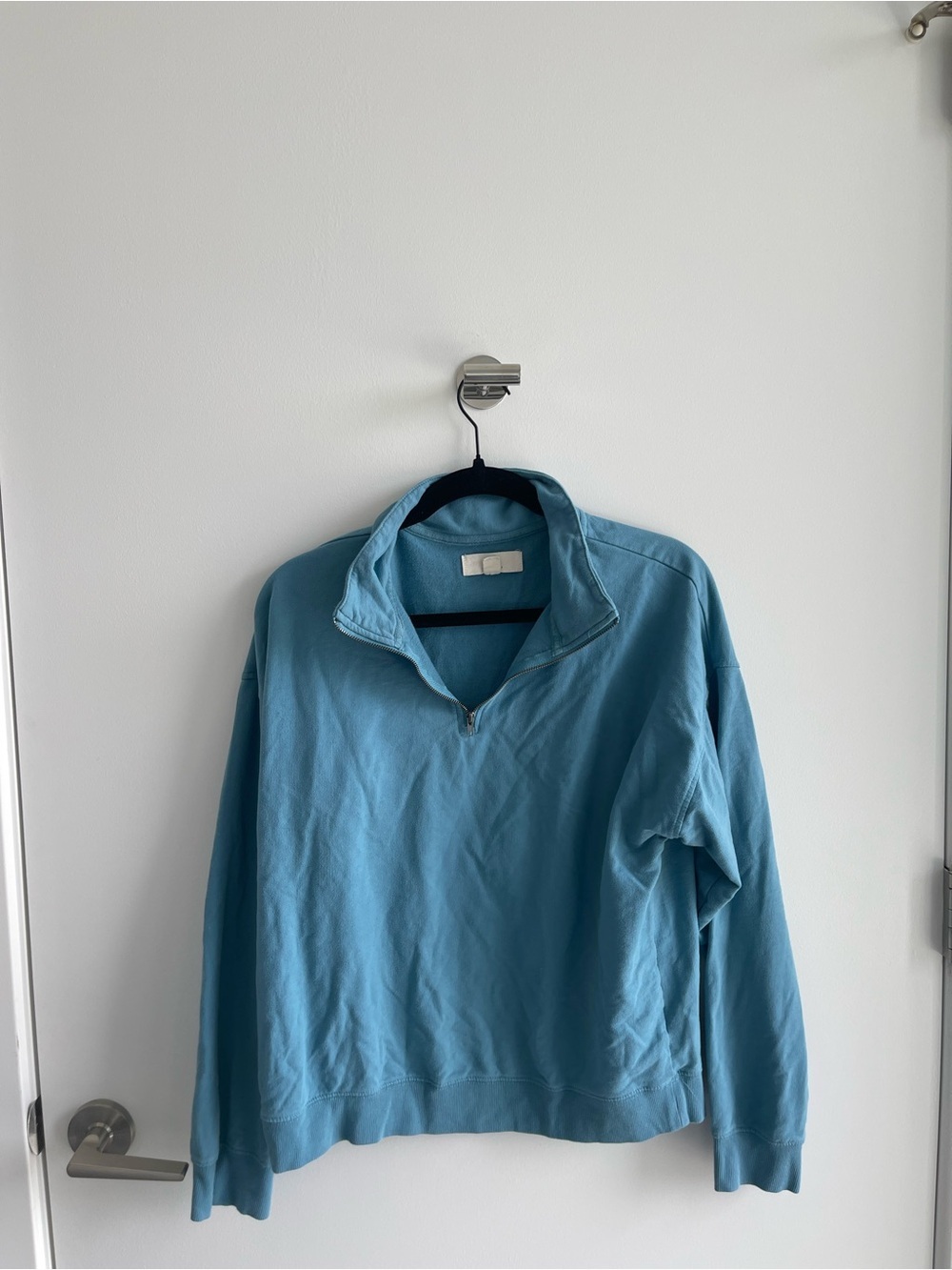 Thread & Supply Blue Quarter-Zip Pullover